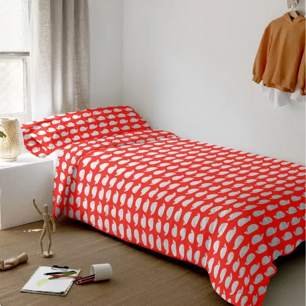 Duvet cover set HappyFriday Mr Fox Wooden puppet Multicolour Single 2 Pieces