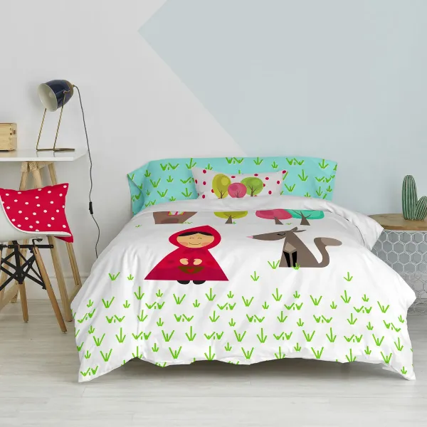 Duvet cover set HappyFriday Mr Fox Grandma Multicolour Single 2 Pieces