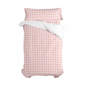 Duvet cover set HappyFriday Basic Kids Pink Single Gingham 2 Pieces