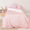 Duvet cover set HappyFriday Basic Kids Pink Single Gingham 2 Pieces