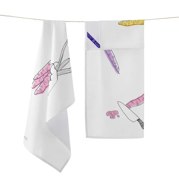 Kitchen Cloth HappyFriday Carrots Multicolour 70 x 50 cm (2 Units)