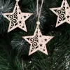 CA0665 WOODEN DECORATION 6 PCS. (STAR)