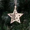 CA0665 WOODEN DECORATION 6 PCS. (STAR)