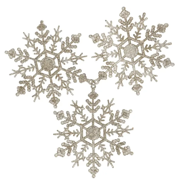 CA0754 CHRISTMAS DECORATIONS "SNOWFLAKES" 12 CM 3 PCS.