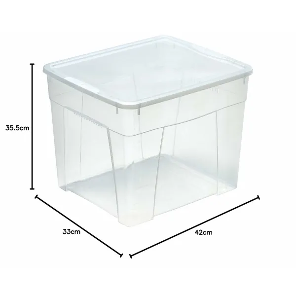 Bucket container Mondex space box 4 h 34,5l Transparent polypropylene 34,5 L 42 x 35 x 33 cm