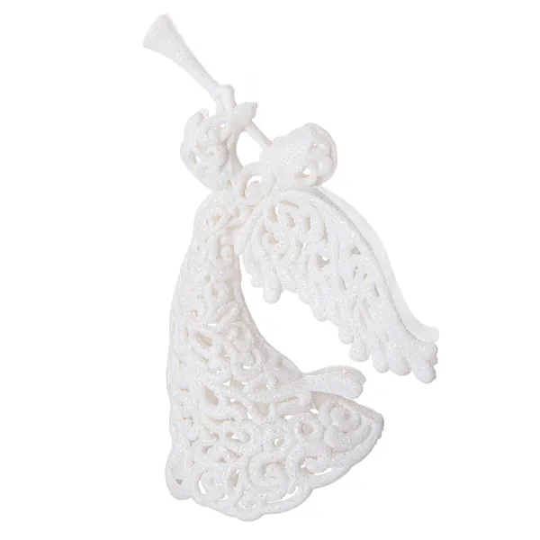 Christmas ornament white angel for the tree Springos CA0049 16.5 cm