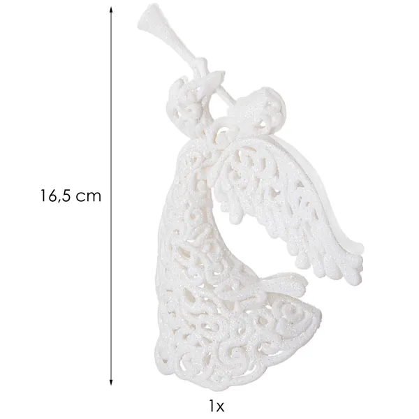 Joulukoriste valkoinen enkeli kuuseen Springos CA0049 16,5 cm