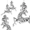 Christmas tree silver reindeer pendants 2 pcs. 13x12,5x2,5cm