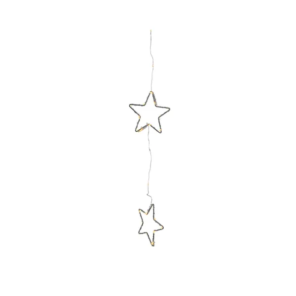 LED Curtain Lights Lumineo Silver Warm light 2 m Christmas star 20 m