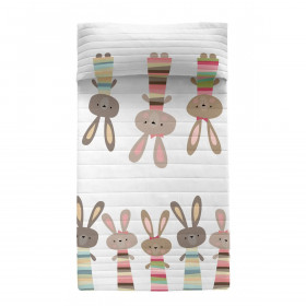 Bedspread (quilt) HappyFriday Moshi Moshi Rabbit Family Multicolour 180 x 260 cm