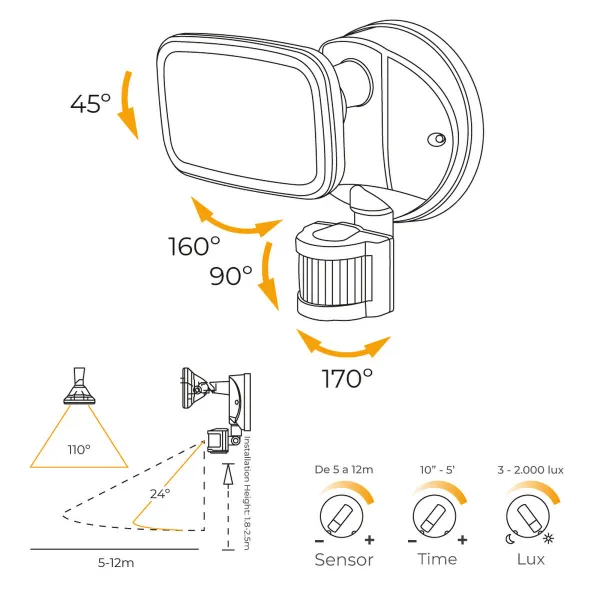 LED spotlight EDM 32572 Musta F 10 W 750 Lm (4000 K)