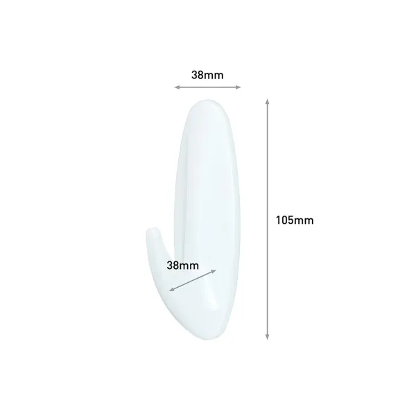 Kabliukas pakabinti 3M 2,2 Kg Balta Medžio Plastmasinis (1 vnt.)