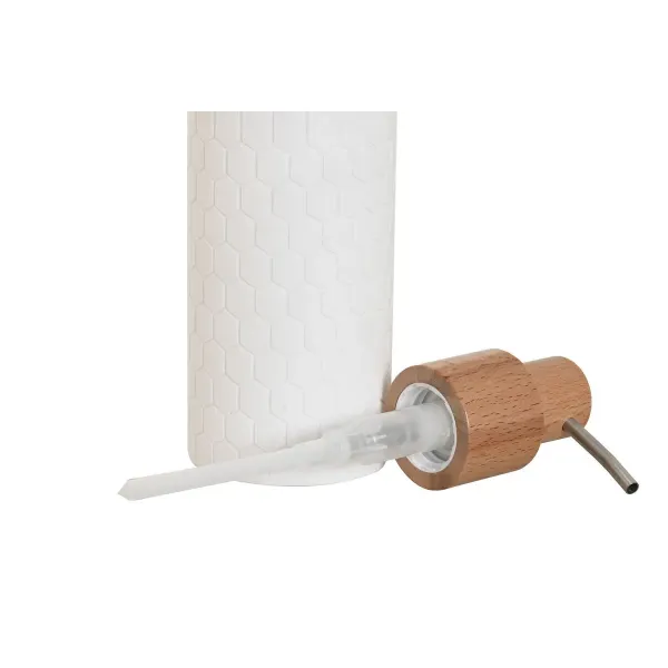 Soap Dispenser Home ESPRIT White Natural Resin Bamboo 8 x 7 x 21 cm