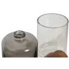 Bath Set Home ESPRIT Grey Transparent Aluminium Crystal Acacia 10 x 7 x 16 cm