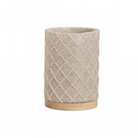 Glass Home ESPRIT Beige Resin Bamboo 7,5 x 7,5 x 10 cm