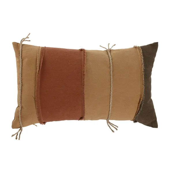 Cushion Home ESPRIT Brown Mustard Terracotta Patchwork Boho 50 x 30 cm