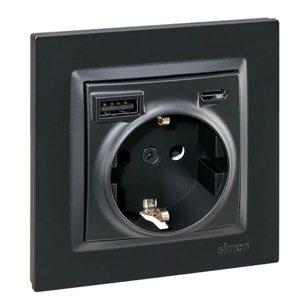 Wall Clock Home ESPRIT White Black Dark grey Iron MDF Wood 54 x 8 x 55 cm