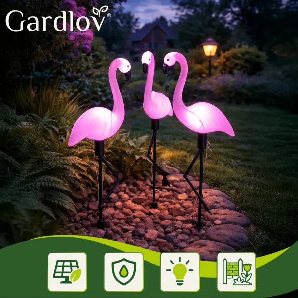 Solar garden lamp - flamingo Gardlov 21151