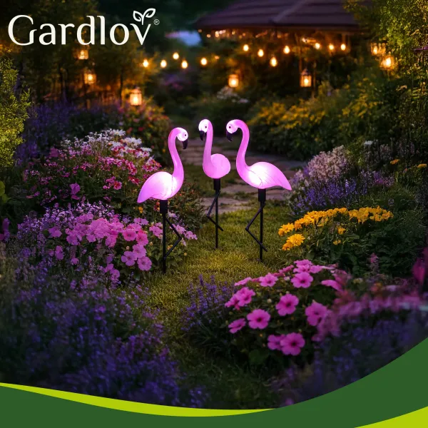 Solar garden lamp - flamingo Gardlov 21151
