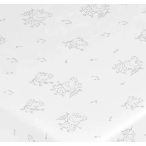 Fitted bottom sheet Peppa Pig White Grey 60 x 120 cm 100% cotton