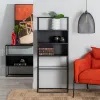 Полка BRICK 55 x 30 x 132 cm Стеклянный Чёрный Металл