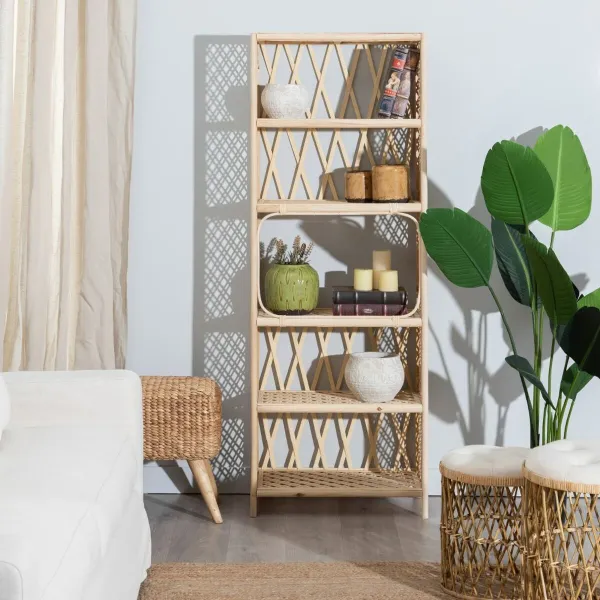 Hyllyt RATÁN 64 x 34,5 x 171 cm Luonnollinen Bambu