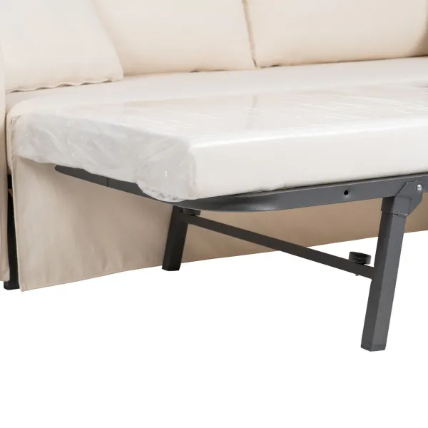 Sofa-lova 200 x 94 x 86 cm Sintetinis audinys Kreminė