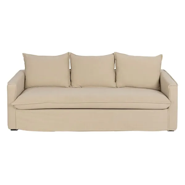 3-Seater Sofa Beige 220 x 95 x 90 cm