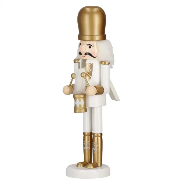 Nutcracker 30.5 cm with drum, wooden golden soldier, Christmas figurine