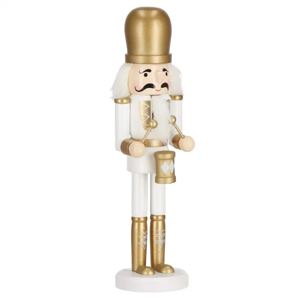 Nutcracker 30.5 cm with drum, wooden golden soldier, Christmas figurine