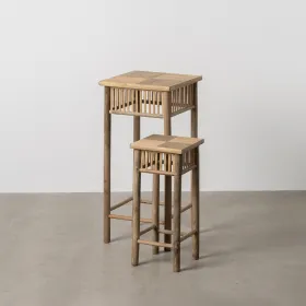 Вспомогательный стол Натуральный Бамбук 22,5 x 22,5 x 50 cm 32,5 x 32,5 x 70 cm 2 Предметы (2 штук)