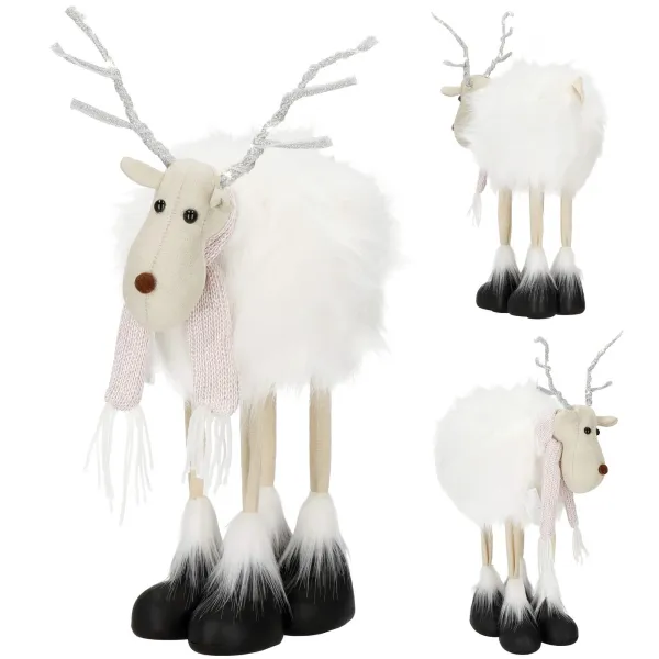 Christmas reindeer 48 cm figurine glowing white moose