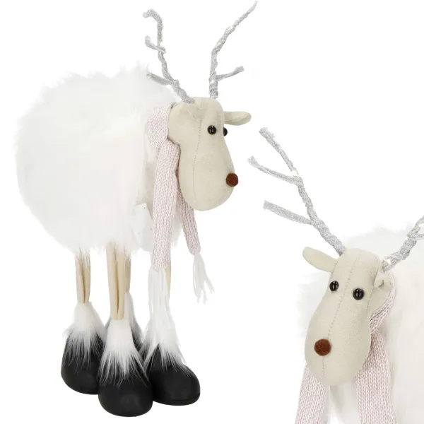 Christmas reindeer 48 cm figurine glowing white moose