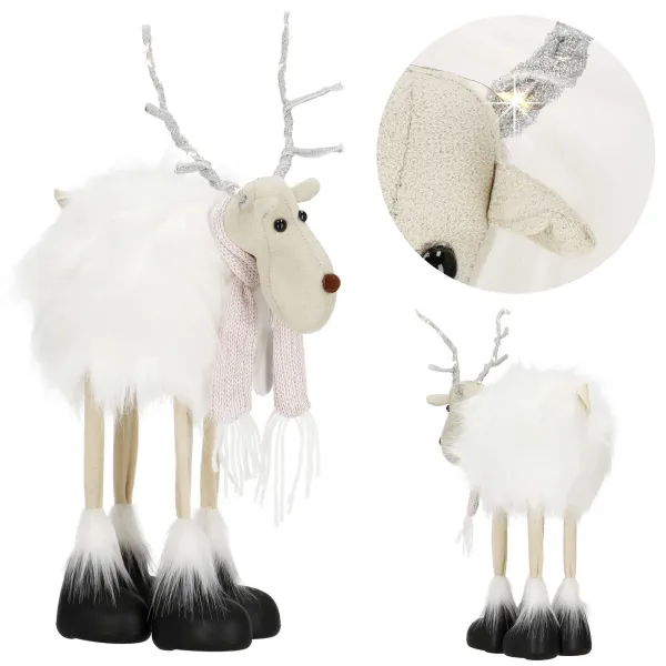 Christmas reindeer 48 cm figurine glowing white moose