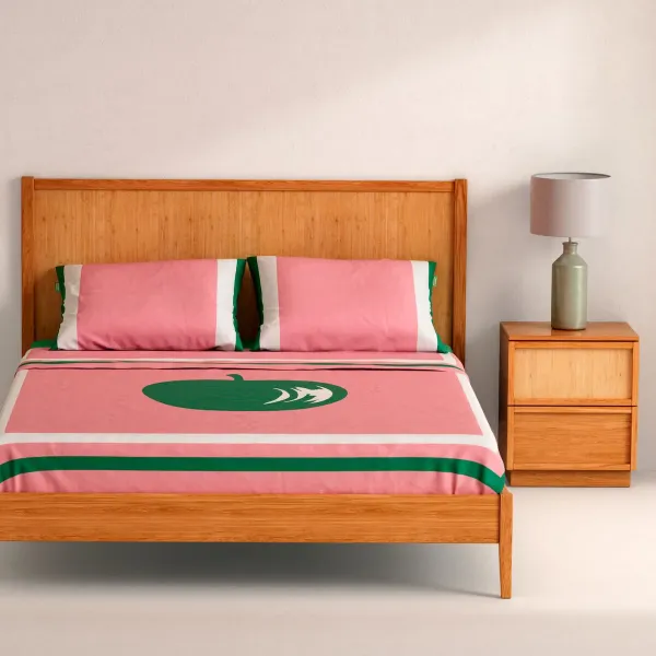 Bedding set Benetton Green Pink Apple 4 Pieces