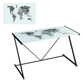Вспомогательный стол COUNTRIES WORLD Белый Матово-черный 120 x 60 x 75 cm