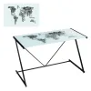 Вспомогательный стол COUNTRIES WORLD Белый Матово-черный 120 x 60 x 75 cm