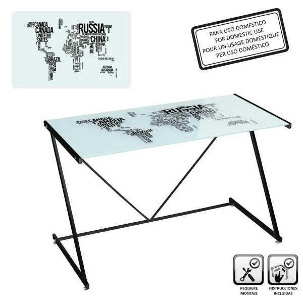 Вспомогательный стол COUNTRIES WORLD Белый Матово-черный 120 x 60 x 75 cm
