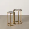Set of 2 tables Black Golden 38 x 38 x 55,5 cm