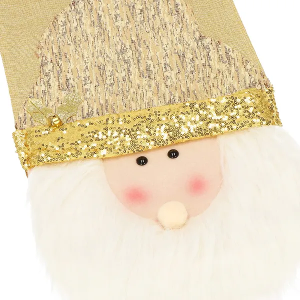 Table runner 205x30 cm, Christmas tablecloth with Santa Claus, gold
