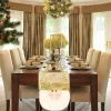 Table runner 205x30 cm, Christmas tablecloth with Santa Claus, gold