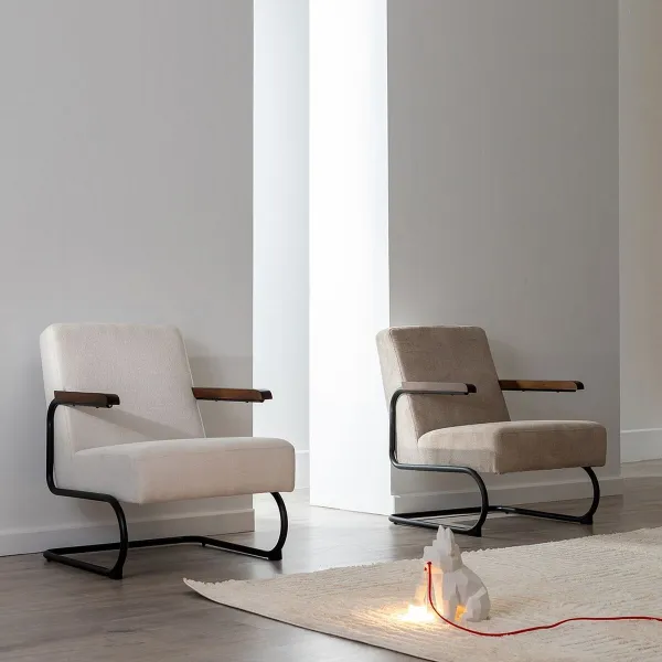 Wingback chair cover Eysa ROC Light brown 80 x 120 x 100 cm
