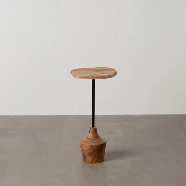 Side table Black Natural 35 x 35 x 65 cm