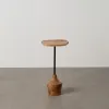 Side table Black Natural 35 x 35 x 65 cm