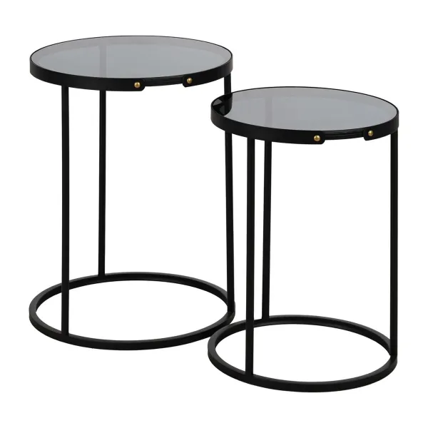 2 tabulu komplekts Melns 46 x 46 x 60 cm (2 gb.)