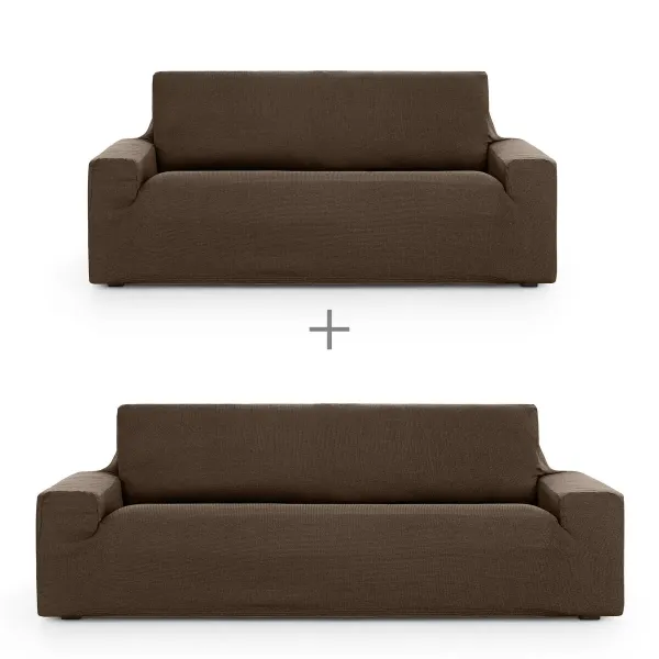 Sofa cover set Eysa ULISES Brown 2 Pieces