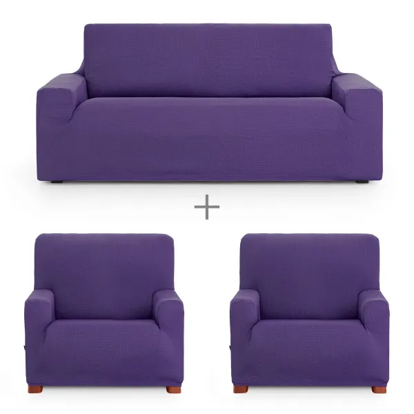 Sofa cover set Eysa ULISES Purple 3 Pieces