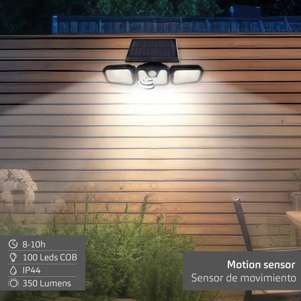 Solar-powered spotlight Aktive 28 x 9 x 12 cm (4 Units)