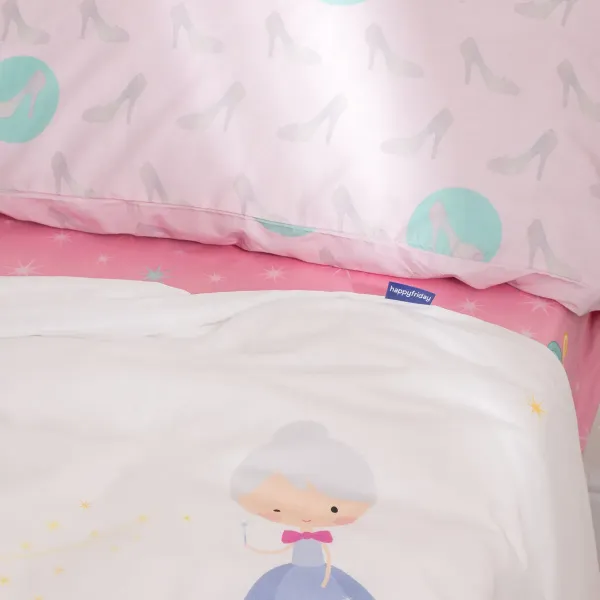 Duvet cover set HappyFriday Multicolour Single Cinderella 2 Pieces