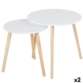 Набор из двух столиков Max Home Белый 50 x 50 x 50 cm (2 штук)